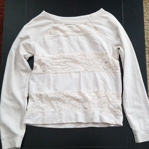 Tan lace layered long sleeve